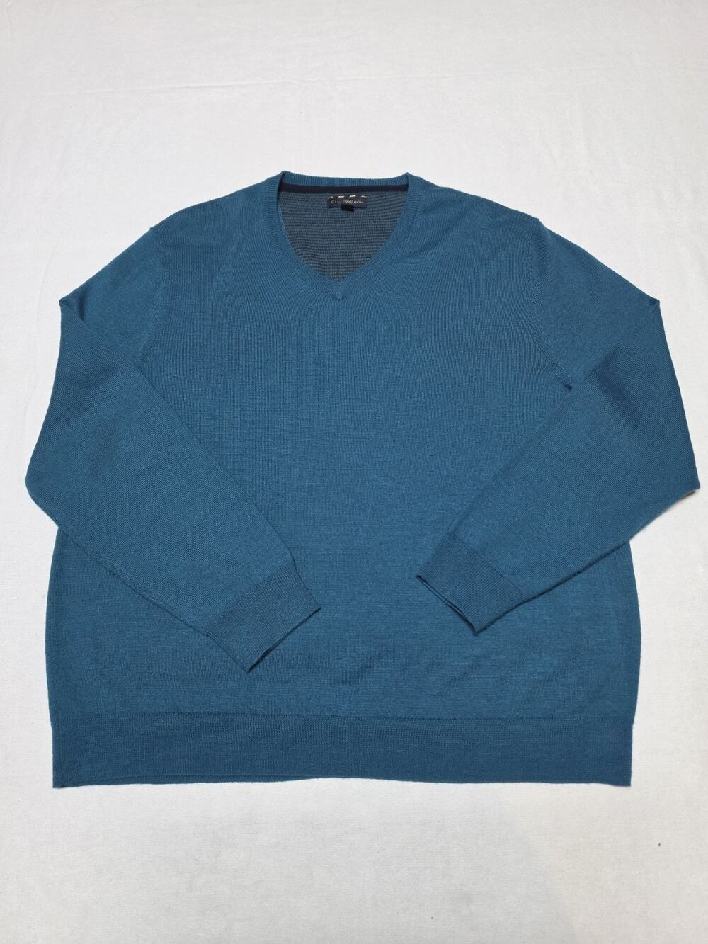 Club Room Mens Sweater Teal Merino Wool Blend Size Lx